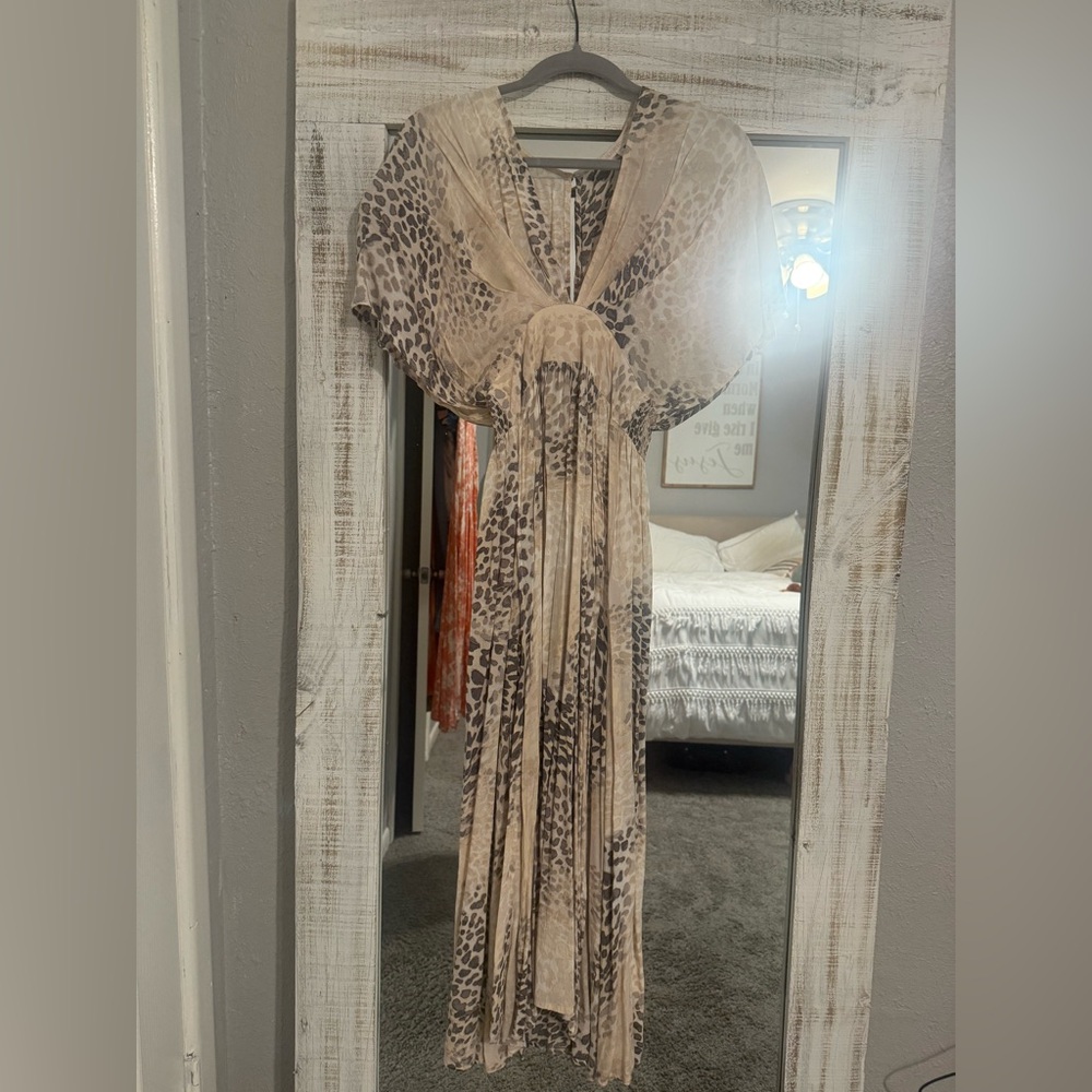 Olivaceous Animal Print Maxi Dress
